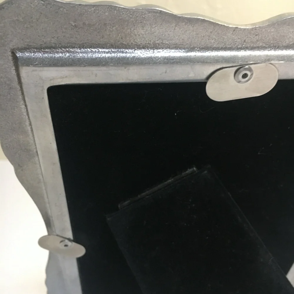 Vintage 1960’s Silver Green Paisley Picture Frames Set of 2 4x6